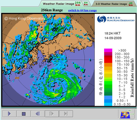 Radarbild Tropensturm Koppu