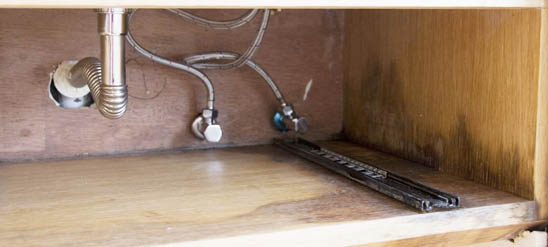 Schimmel unter dem Waschbecken