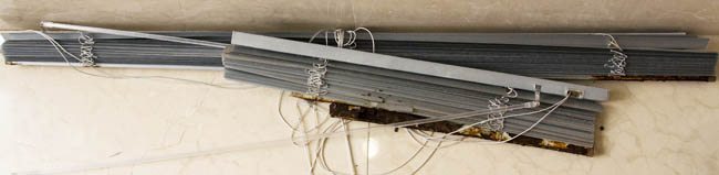 Verrostete Jalousie aus der Dusche